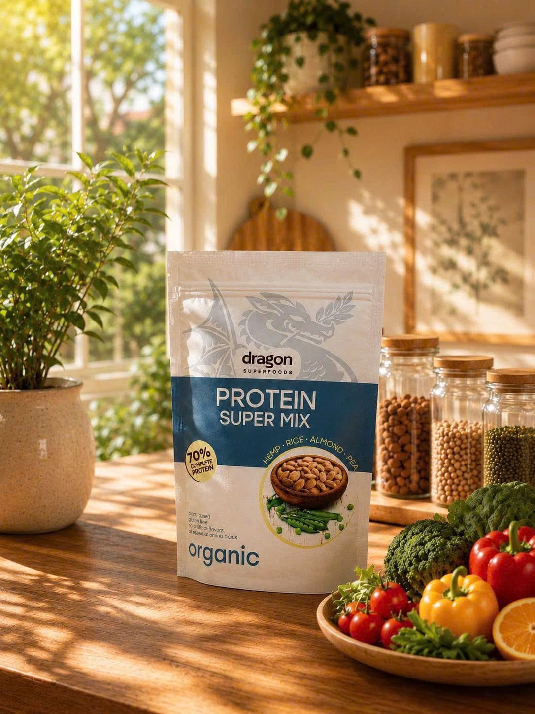 Bột Protein Hỗn Hợp 4 Hạt Hữu Cơ Dragon Superfoods 500g ( Protein Super Mix)