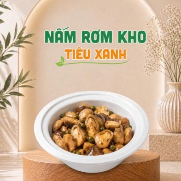Nấm Rơm Kho Tiêu Xanh